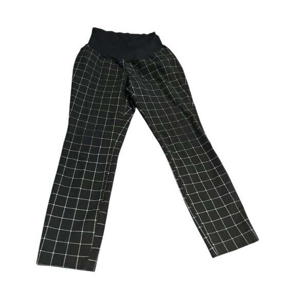 OLD NAVY Maternity Pants Trousers Size 0 Black White Squares Pockets Cotton - Picture 2 of 7
